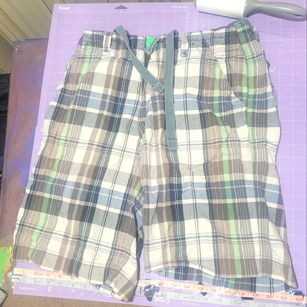 Plaid Shorts with Drawstring